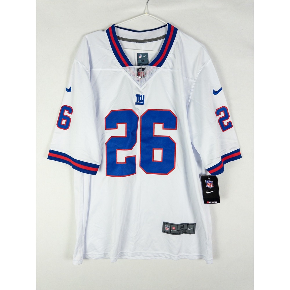 Nike NFL New York Giants #26 Barkley On Field Jersey Mens M White Blue Red Stree